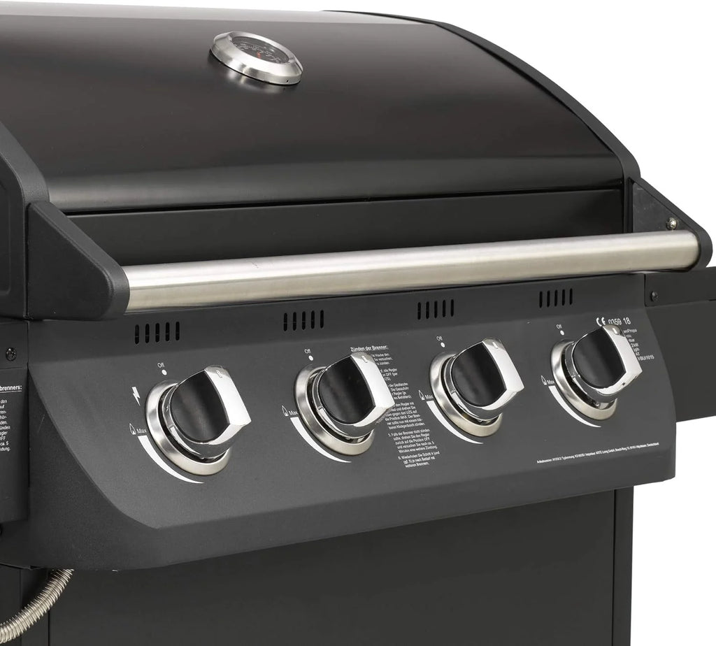Grill gazowy „COLUMBUS” 4 + 1 palnik El Fuego® BBQ grill na kółkach, grill gazowy Barbecue AY 563
