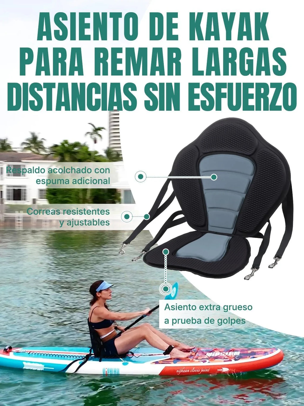 Niphean Dmuchana Deska Paddle Surf dla Dorosłych ze Wszystkimi Akcesoriami, Dmuchana Deska SUP 320cm dla Wszystkich Poziomów, SUP o Nośności 200kg dla 2 Osób, Deska Stand Up Paddle z Siedziskiem