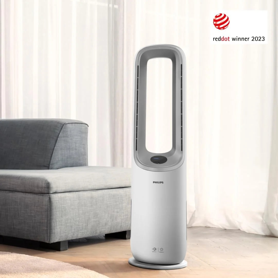 Philips Oczyszczacz i nawilżacz powietrza 2 w 1 z serii 3000, 131 m², filtr NanoProtect HEPA i filtr z aktywnym węglem usuwa 99,97% wszystkich niewidocznych cząstek, kolor biały (AC3737/10)