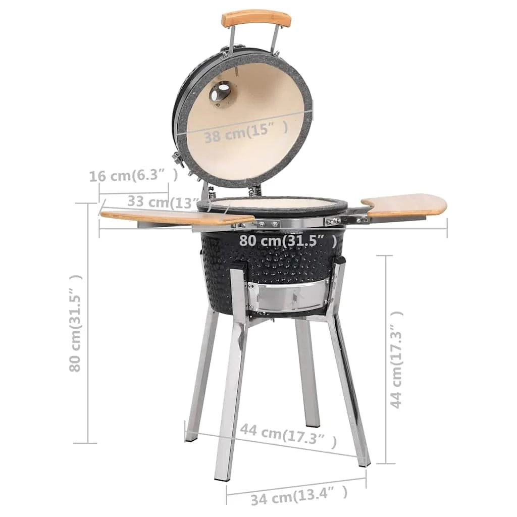 Grill Węglowy Ceramiczny Kamado Grill Ogrodowy 81 cm VidaXL