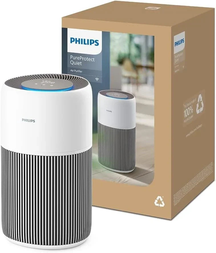 Oczyszczacz powietrza Philips Series 2200, filtr HEPA NanoProtect + aktywny filtr węglowy, CADR 400m³/h dla 104m², dla alergików, bardzo cichy, inteligentny i trwały filtr (AC2210/10)