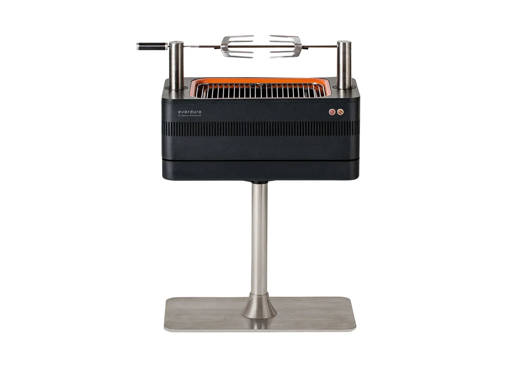 2026 Grill Węglowy z Zapłonem Elektrycznym – Szybkie Rozpalanie Płomieniem 1400W Fast Flame Ignition™ – Zawiera Rożen Obrotowy (15 kg) i Stojak