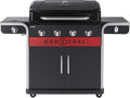 Char-Broil Grill Gazowy Gas2Coal 2.0 440 - 4-palnikowy grill hybrydowy z 2 opatentowanymi tackami na węgiel, 2 dużymi drzwiami - Idealny do gotowania na zewnątrz, do ogrodu i na patio