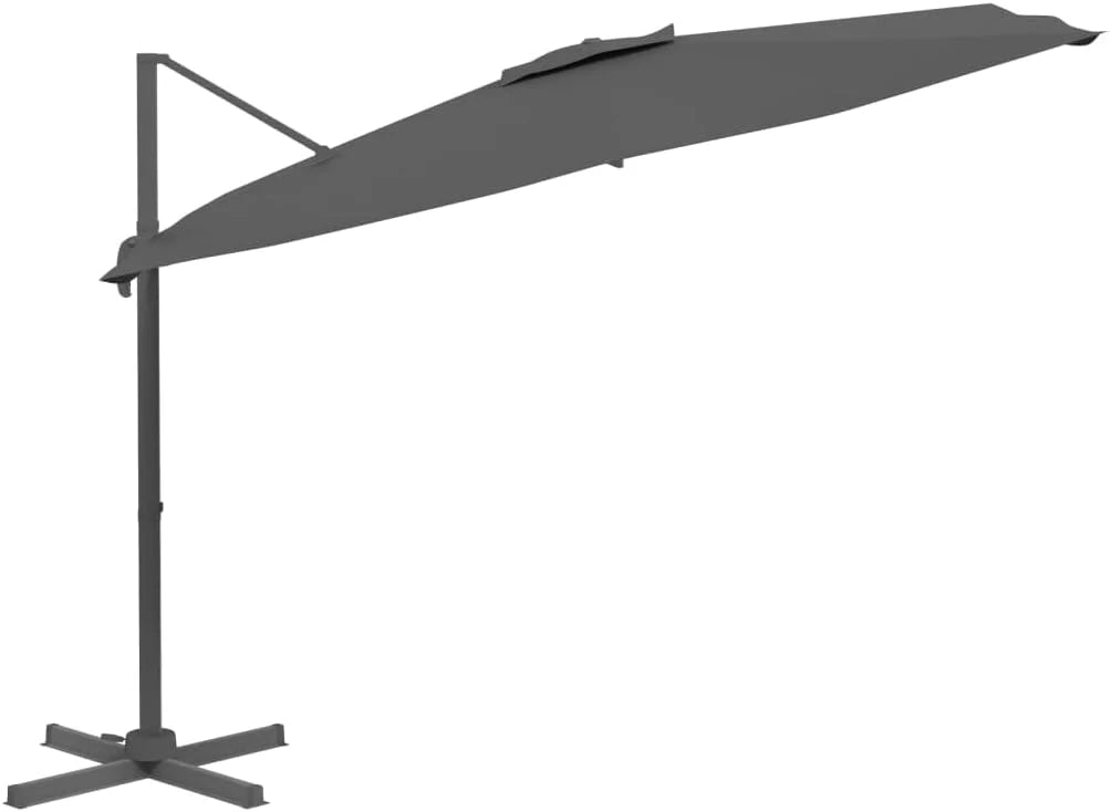 Parasol wspornikowy LED antracytowy, 400 x 300 cm