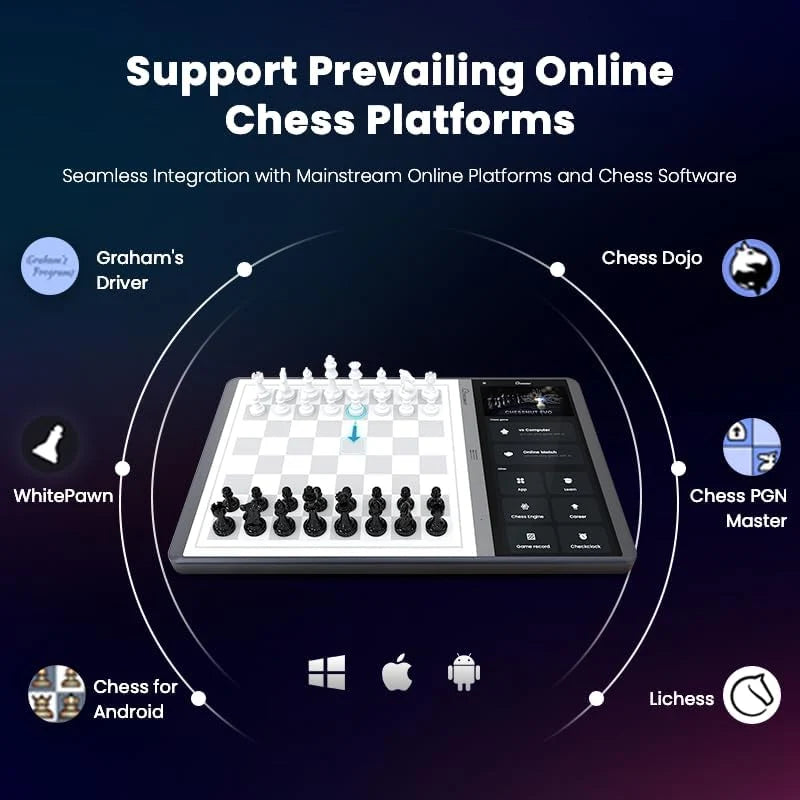 Szachownica AI Chessnut EVO — zintegrowany silnik Maia, konfigurowalny bot szachowy, pełne rozpoznawanie figur, obsługa głównych platform, inteligentna konstrukcja all-in-one