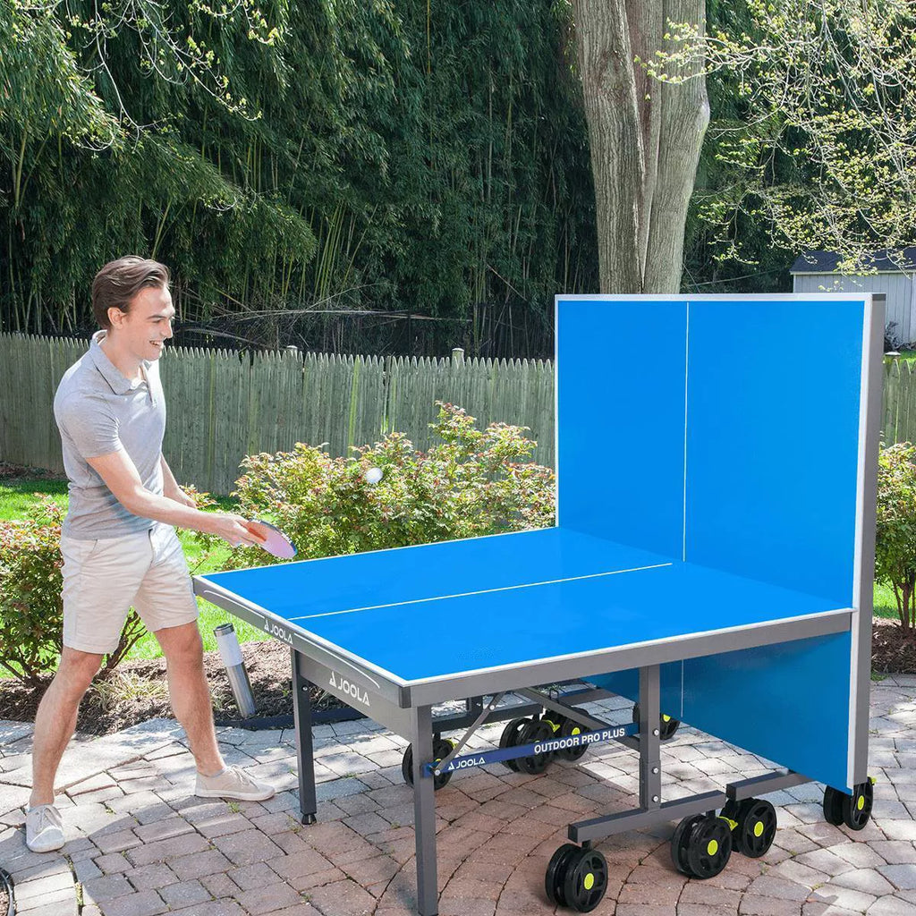 Stół do ping-ponga zewnętrzny JOOLA Nova Pro Plus z wodoodporną siatką, 274 x 152 cm, składany, aluminiowy blat