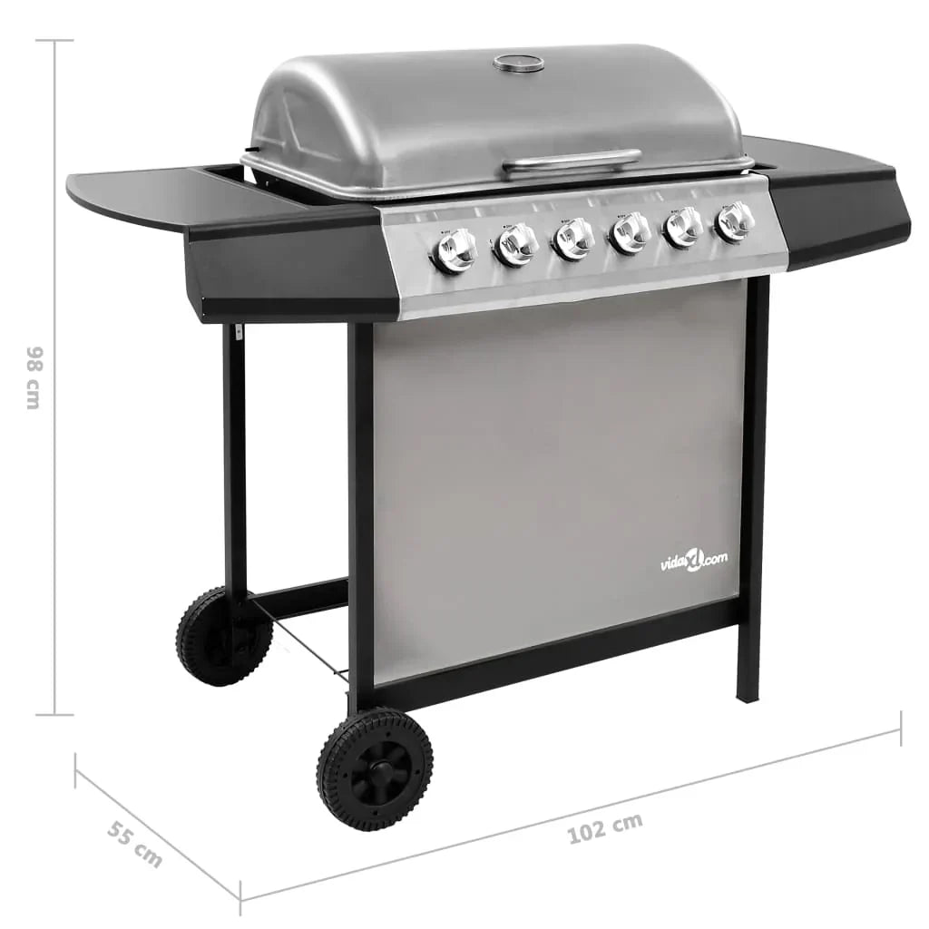 2026 Grill gazowy 6-palnikowy czarno-srebrny V0288