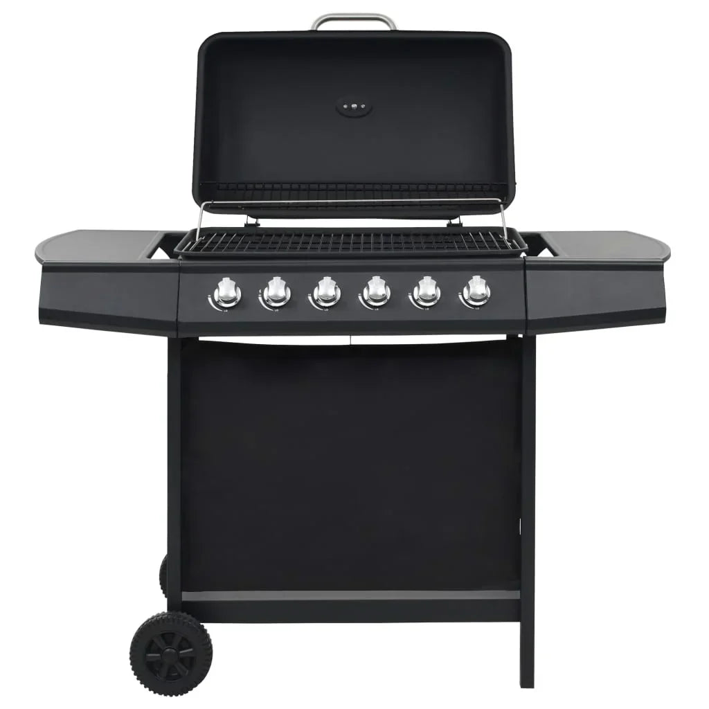 2026 Czarny przenośny grill gazowy z 6 palnikami ze stali V3794