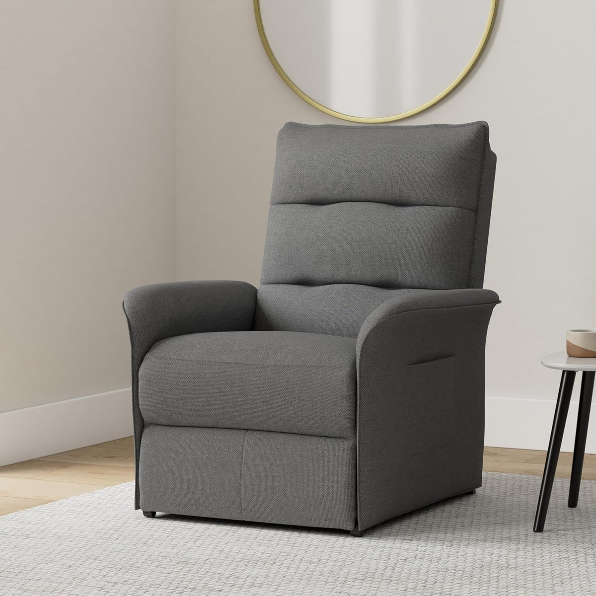 FLEXISPOT Elektryczny Fotel Relaksacyjny z Regulowanym Oparciem, Odchylany od 105° do 155°, Fotel Rozkładany, Ergonomiczna Sofa Relaksacyjna do Sypialni, Salonu i Kina Domowego (Ciemnoszary)