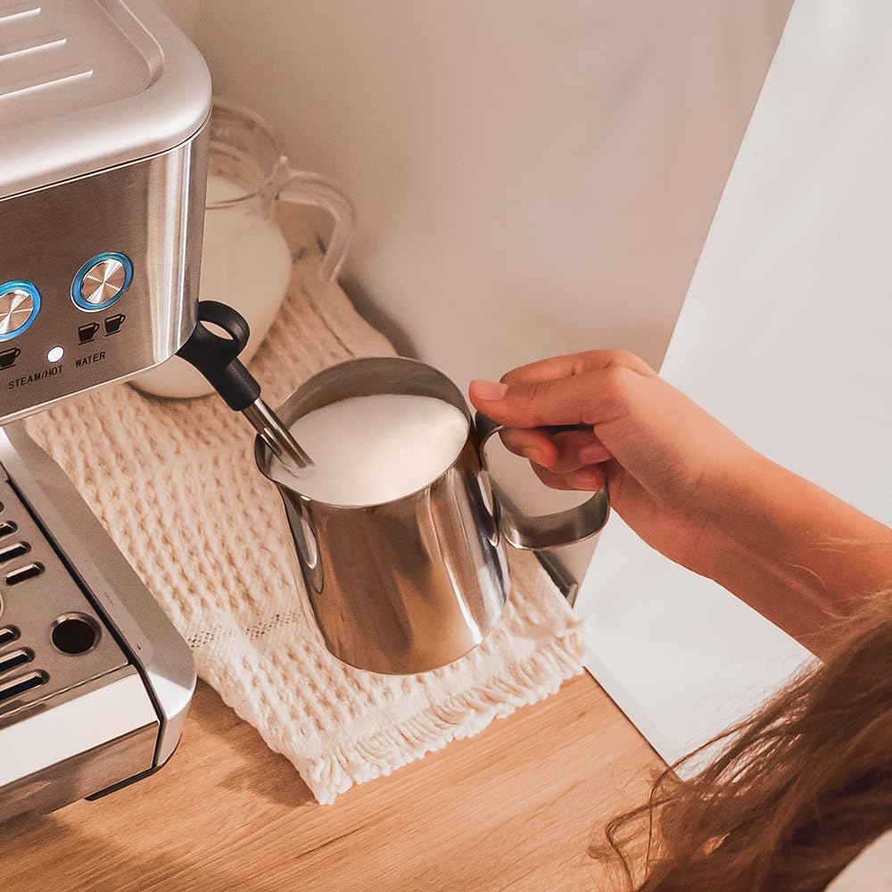 Cecotec Ekspres do kawy Barista Power Espresso 20 Barista. 2250W, 20 Barów, Manometr i 2 Termobloki, Zbiornik na Kawę Ziarnistą, Młynek z 20 Poziomami, Spieniacz