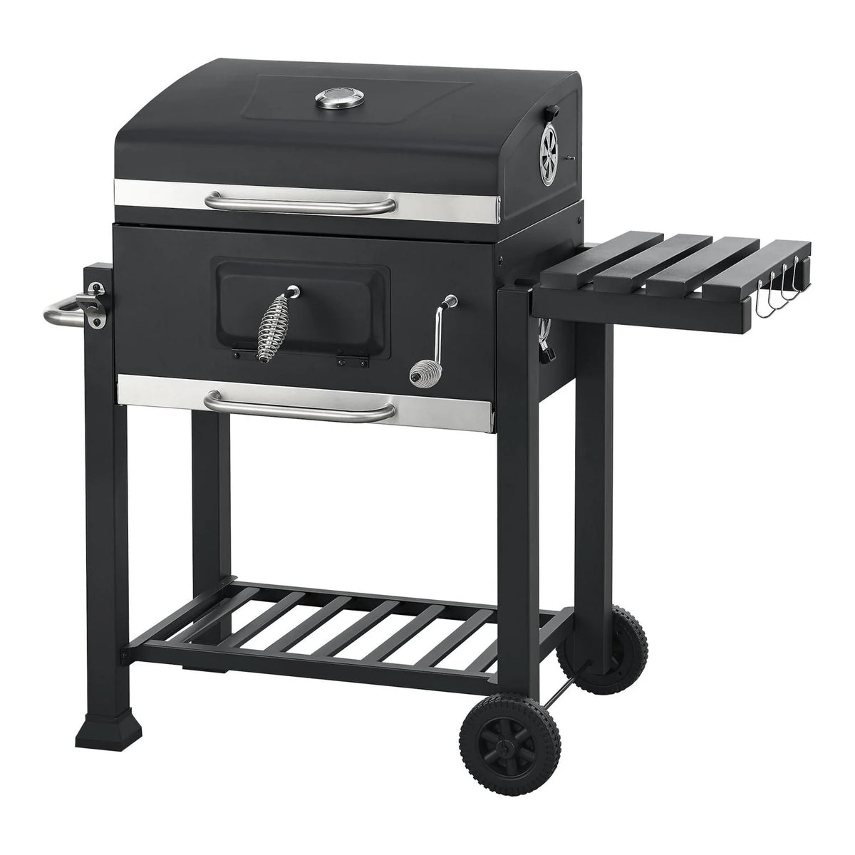 Grill Węglowy Arnad Z 3 Półkami Stalowy 105x114x48cm - Czarny [casa.pro]