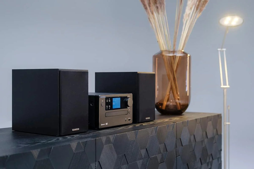Mikrowieża Hifi Kenwood M-725DAB-B z CD, USB, Dab+ i Bluetooth Audio-Streaming. Kolor: Czarny – Mini zestaw stereo do domu