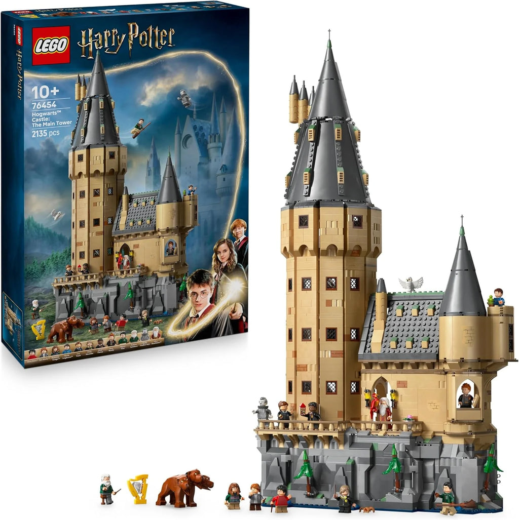 Harry Potter Zamek Hogwart: Wieża centralna — Zamek-zabawka z Komnatą Latających Kluczy i Szachami Czarodziejów — 12 minifigurek — Prezent dla dziewczynek i chłopców w wieku od 10 lat 76454