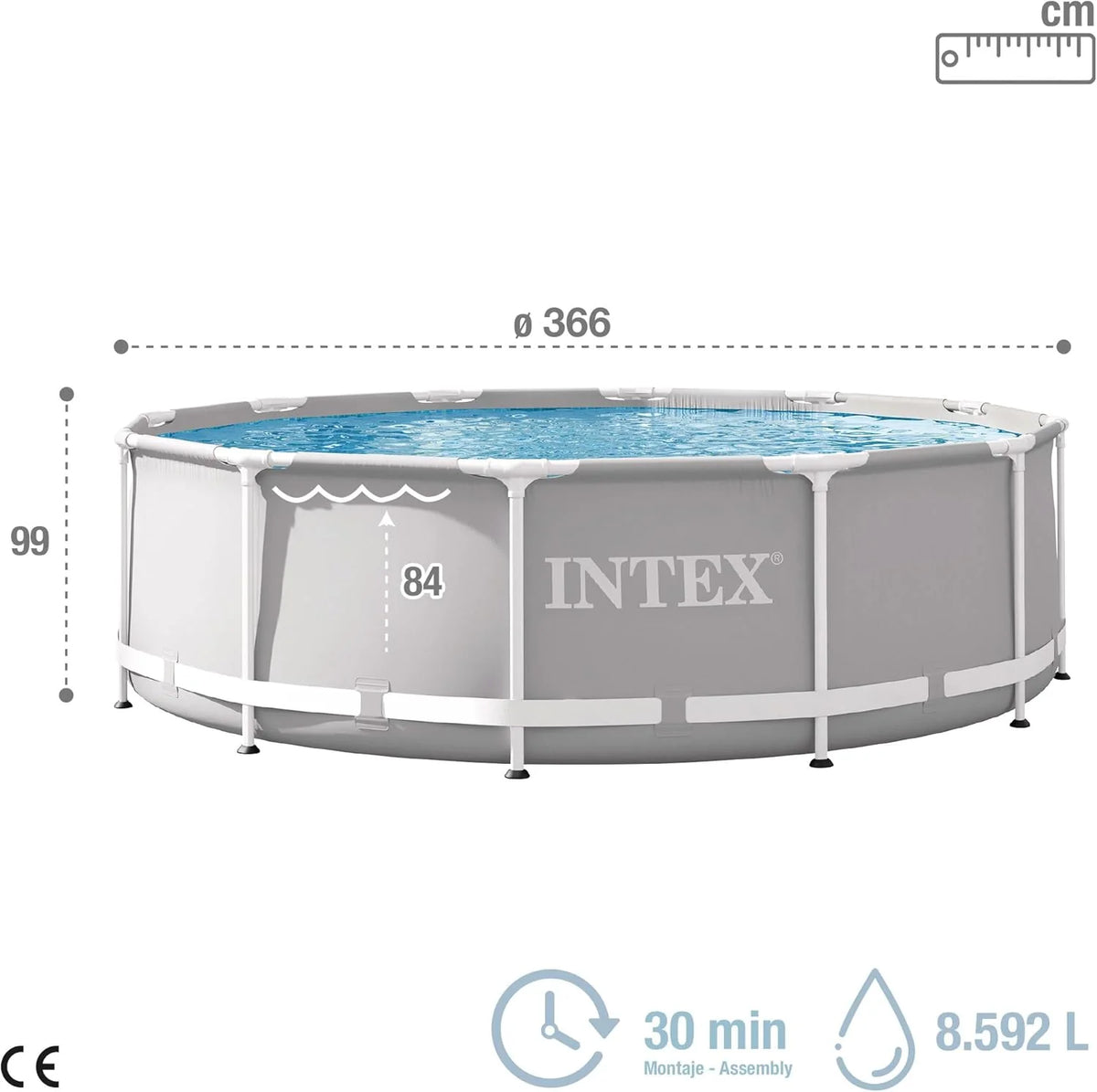 Intex 26716NP - Basen rozporowy okrągły Intex Prisma Frame 366x99 cm z pompą filtrującą
