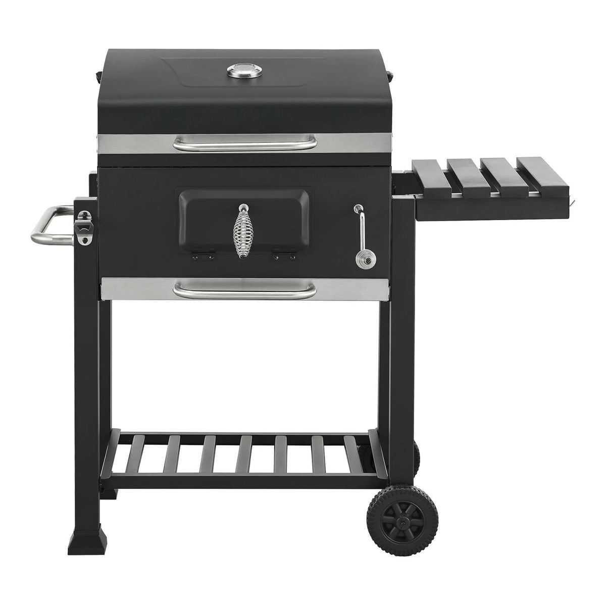 Grill Węglowy Arnad Z 3 Półkami Stalowy 105x114x48cm - Czarny [casa.pro]