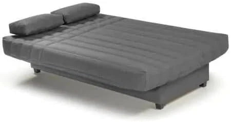 SHIITO | Sofa Rozkładana 3-osobowa ze Schowkiem - Model Trevor - Rozkładanie Clic-Clac | 100x193x100 cm | 2 Poduszki w Zestawie | Kolor Ciemnoszary Komfort | Komfort ze Stylem