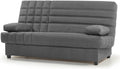 SHIITO - Sofa Rozkładany 3-osobowy z Pojemnikiem na Pościel - 100 x 193 x 100 cm - Model Romeo - z Systemem Clic-Clac - Zawiera 2 Poduszki - Kolor Ciemnoszary