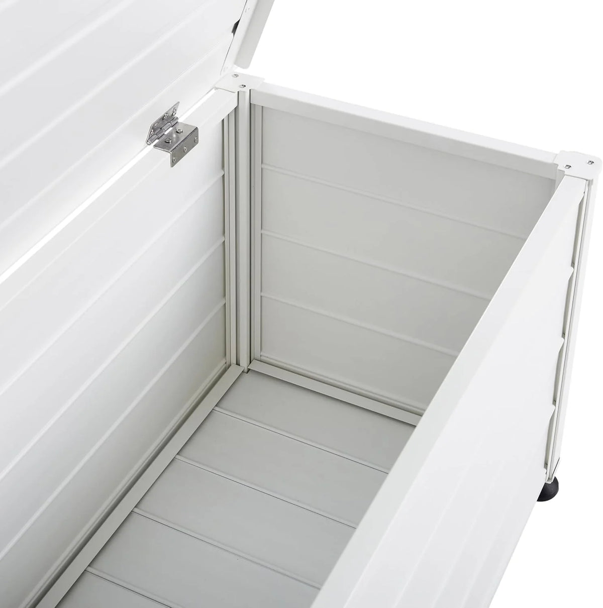 Beliani Aluminiowa skrzynia ogrodowa biała 113 x 50 cm Campalto