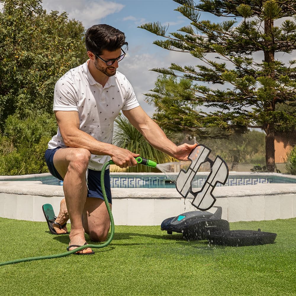 Cecotec Robot do czyszczenia basenu bezprzewodowy Conga Pooldroid 2000 FloorMaster. Czas pracy 100 min, Basen bez pochyłości, do 80m2, Maksymalna głębokość 2,5m, Pojemność 2,5L, Filtr o wysokiej wydajności