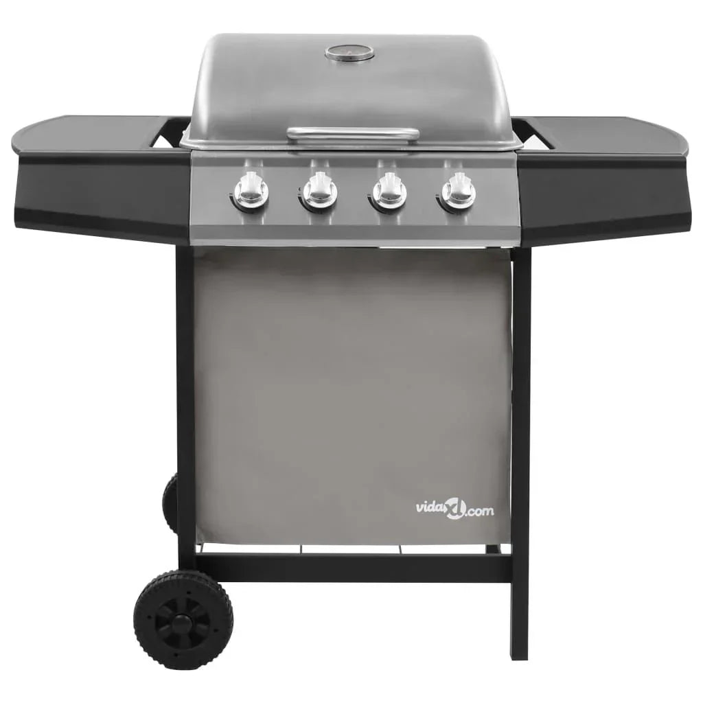 Czarno-srebrny grill gazowy 4-palnikowy Vidaxl
