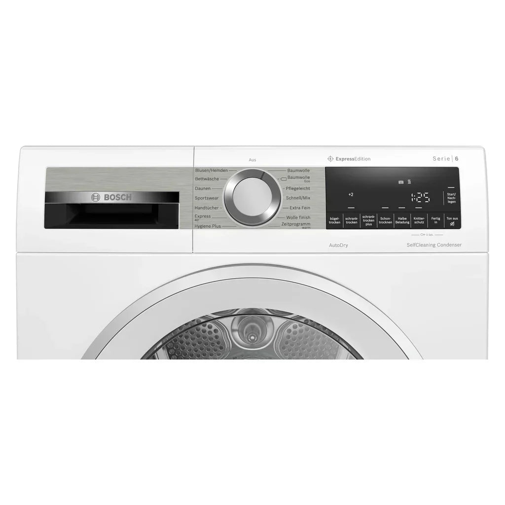 2026 Suszarka kondensacyjna Bosch Serie 6 WQG235DH0 z pompą ciepła, 8 kg, biała, A+++