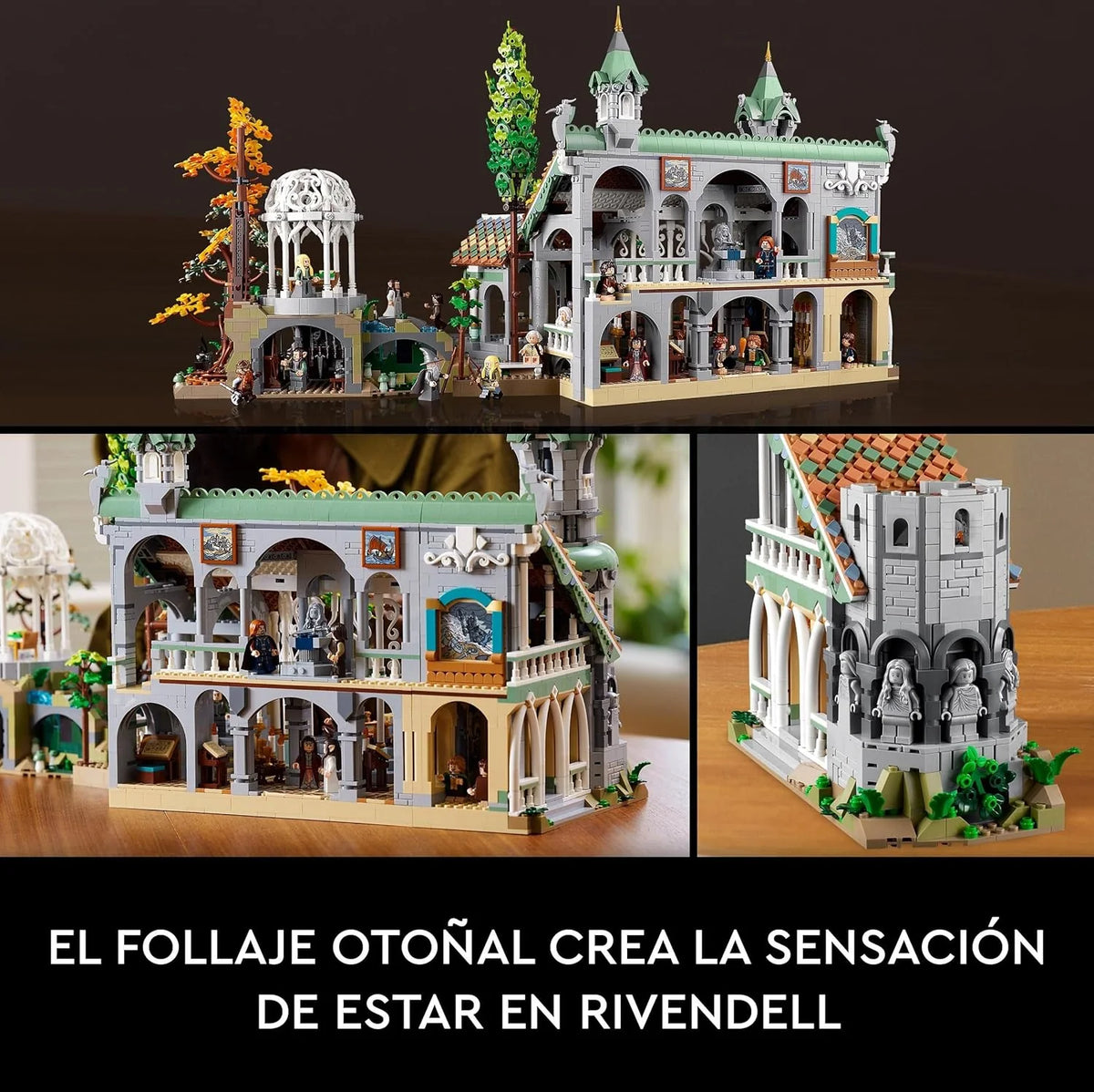 Icons Władca Pierścieni: RIVENDELL – Prezent na Dzień Ojca – Model Śródziemia do Zbudowania – Wielki Zestaw z 15 Minifigurkami, w tym Frodo, Bilbo, Gandalf i Legolas 10316