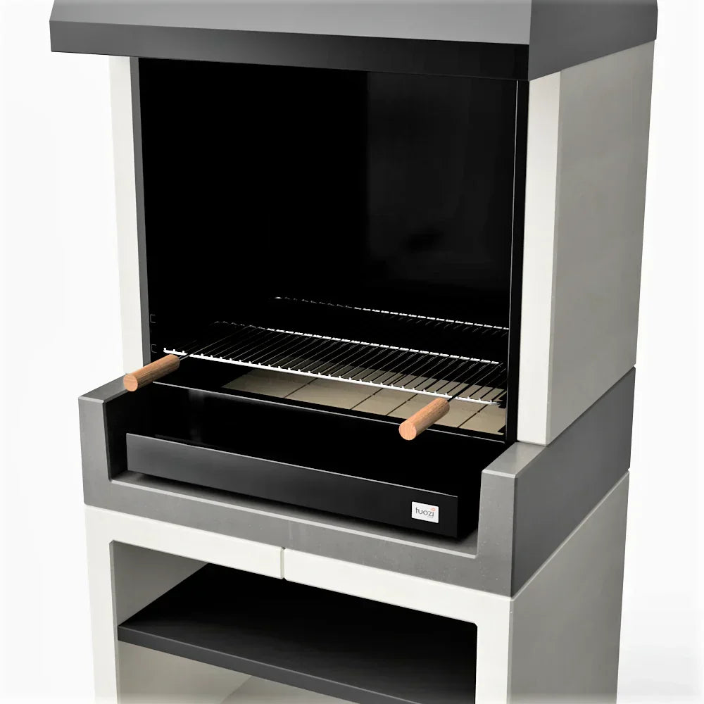 Tuozi - Grill Murowany Na Drewno I Węgiel Model Kitaway Otte (szary/biały - 84 X 63 X 206 Cm) Nr ref: T00170
