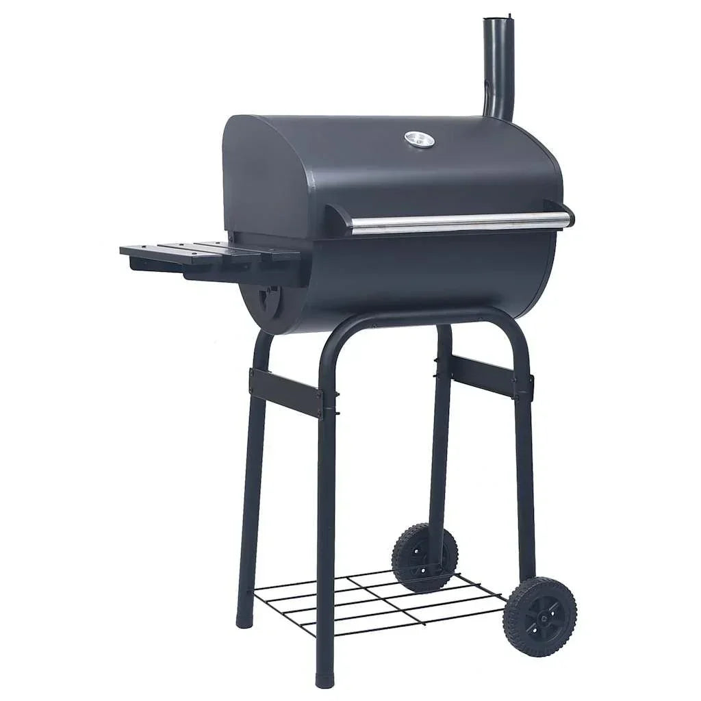 Grill Węglowy Z Wędzarnią I Dolną Półką Czarny Vidaxl