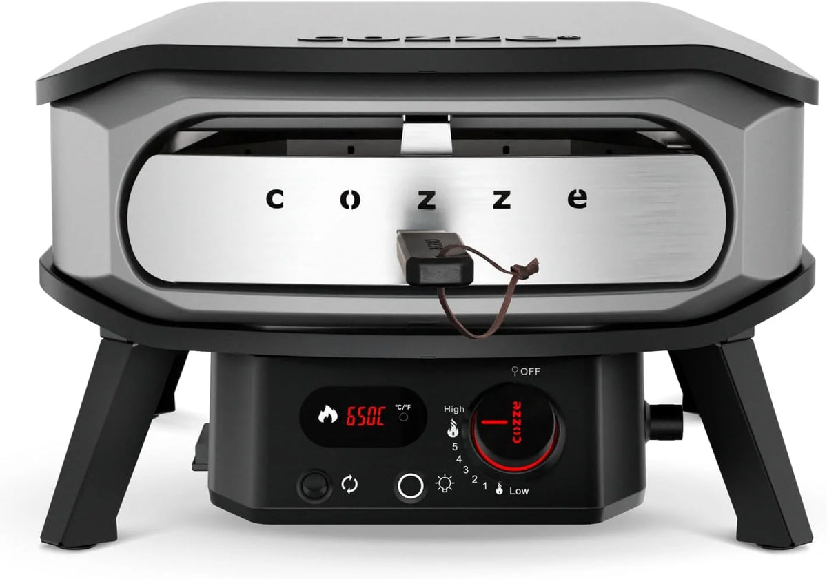 Piec do pizzy Cozze® PREMIUM ROTATE, gazowy – 13” – 30 mbar – obrotowy piec ze stali nierdzewnej z kamieniem kordierytowym Ø34,5 cm – szybkie i równomierne pieczenie