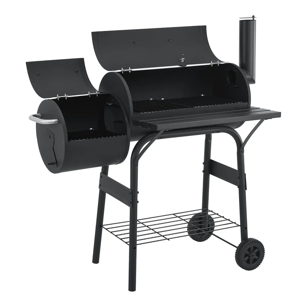 Grill Węglowy Arielli z Wędzarnią 115 X 110 X 64 Cm - Czarny [casa.pro]