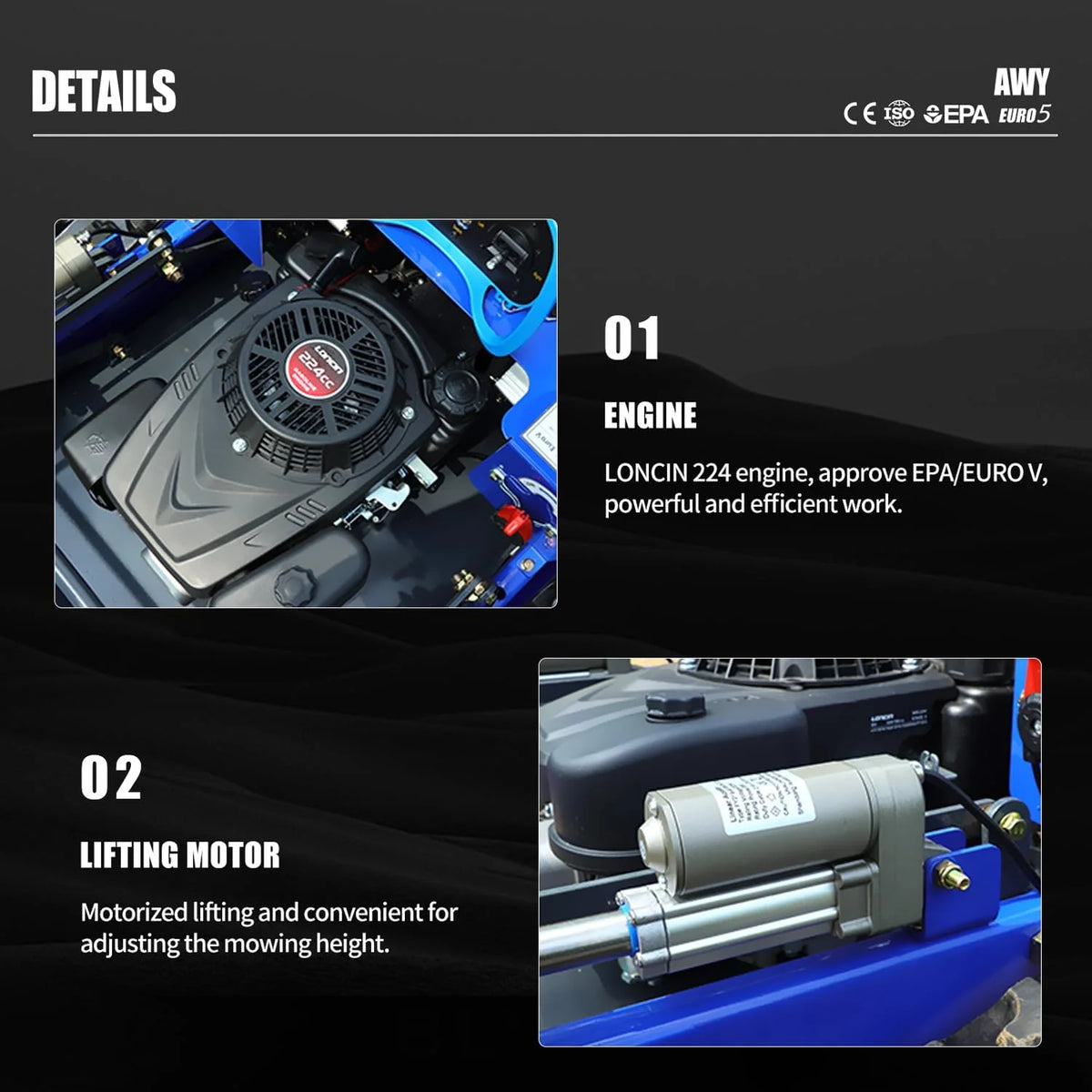 Robot Kosiarka, Kosiarka sterowana radiowo na gąsienicach – Wyposażona w lemiesz śnieżny – Hybryda 4x4 olejowo-elektryczna – do nierównego i nieoczyszczonego terenu