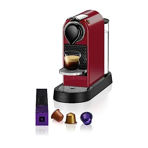 2025 Ekspres do kawy na kapsułki Krups Nespresso Pixie Redesign | Espresso i Lungo | Styl industrialny | Niskie zużycie energii | Automatyczne wyłączanie | Regulowana tacka | Kapsułki nadające się do recyklingu | Model XN306T
