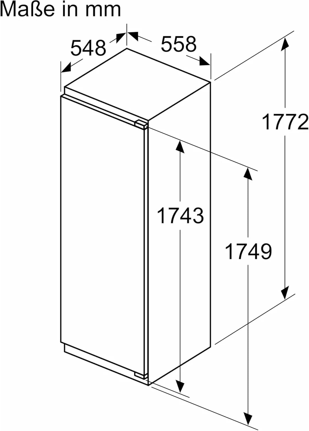 BOSCH Lodówka KIR81ADD0 Klasa D 1,775mX55.8cm Do zabudowy Biała