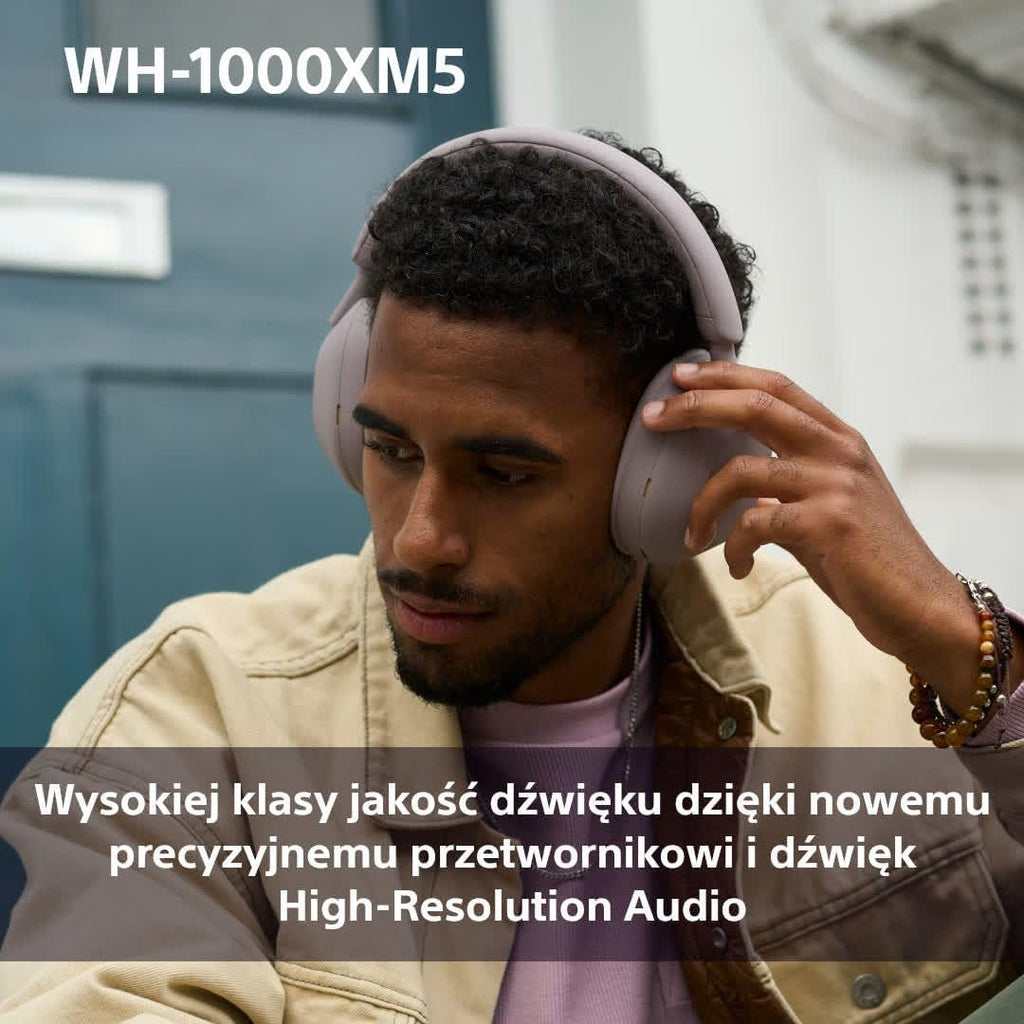 Sony WH-1000XM5 ANC Bezprzewodowe słuchawki nauszne z redukcją hałasu, Bluetooth, krystalicznie czystą jakością rozmów, Hi-Res, do 30 godzin pracy na baterii, szybkie ładowanie, Alexa i Asystent Google, iOS i Android - Czarne