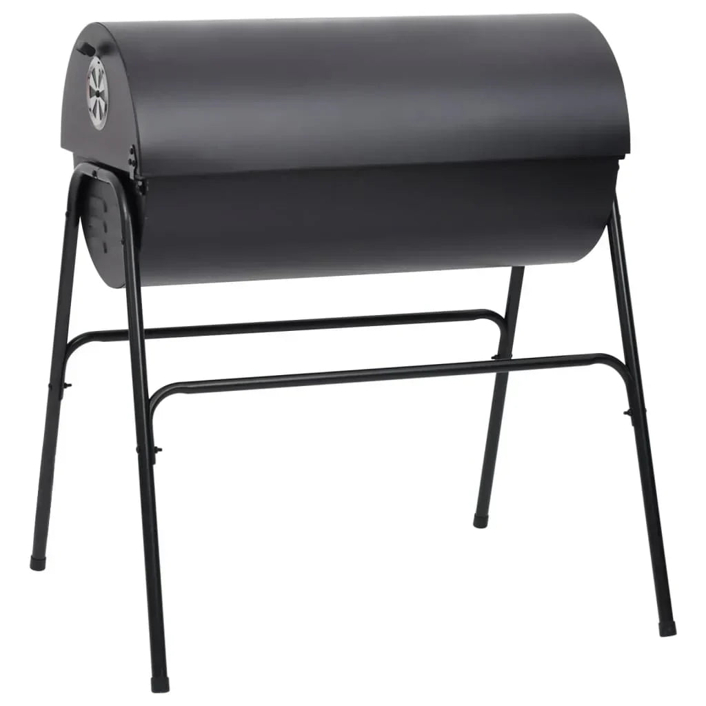 2026 Grill z 2 czarnymi rusztami do gotowania – Przenośny grill o wymiarach 80x95x90 cm ze stali