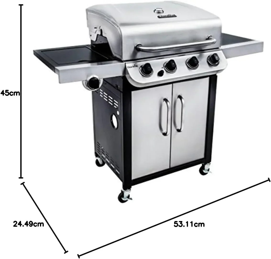 Char-Broil Convective 440 S Grill Gazowy z 4 Palnikami, Żeliwnymi Rusztami, Palnikami Ze Stali Nierdzewnej - Idealny do Gotowania na Zewnątrz, do Ogrodu i na Patio