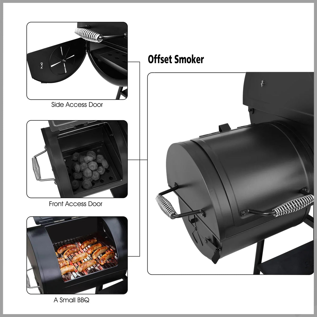 2026 Royal Gourmet CC1830F 30" grill węglowy z boczną wędzarnią