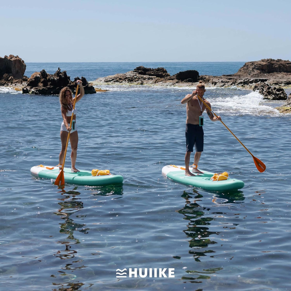 HUIIKE Deska SUP Pompowana z Akcesoriami w Zestawie: Wiosło, Stateczniki, Pompka. Stand Up Paddle Board o Dużej Stabilności i Wytrzymałości. 305 x 84 x 15 cm, Udźwig do 130 kg