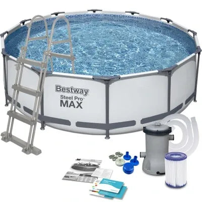 SWIMMING POOL STEEL FRAME WITH PUMP 305 X 76 CM FULL SET 18IN1 BESTWAY