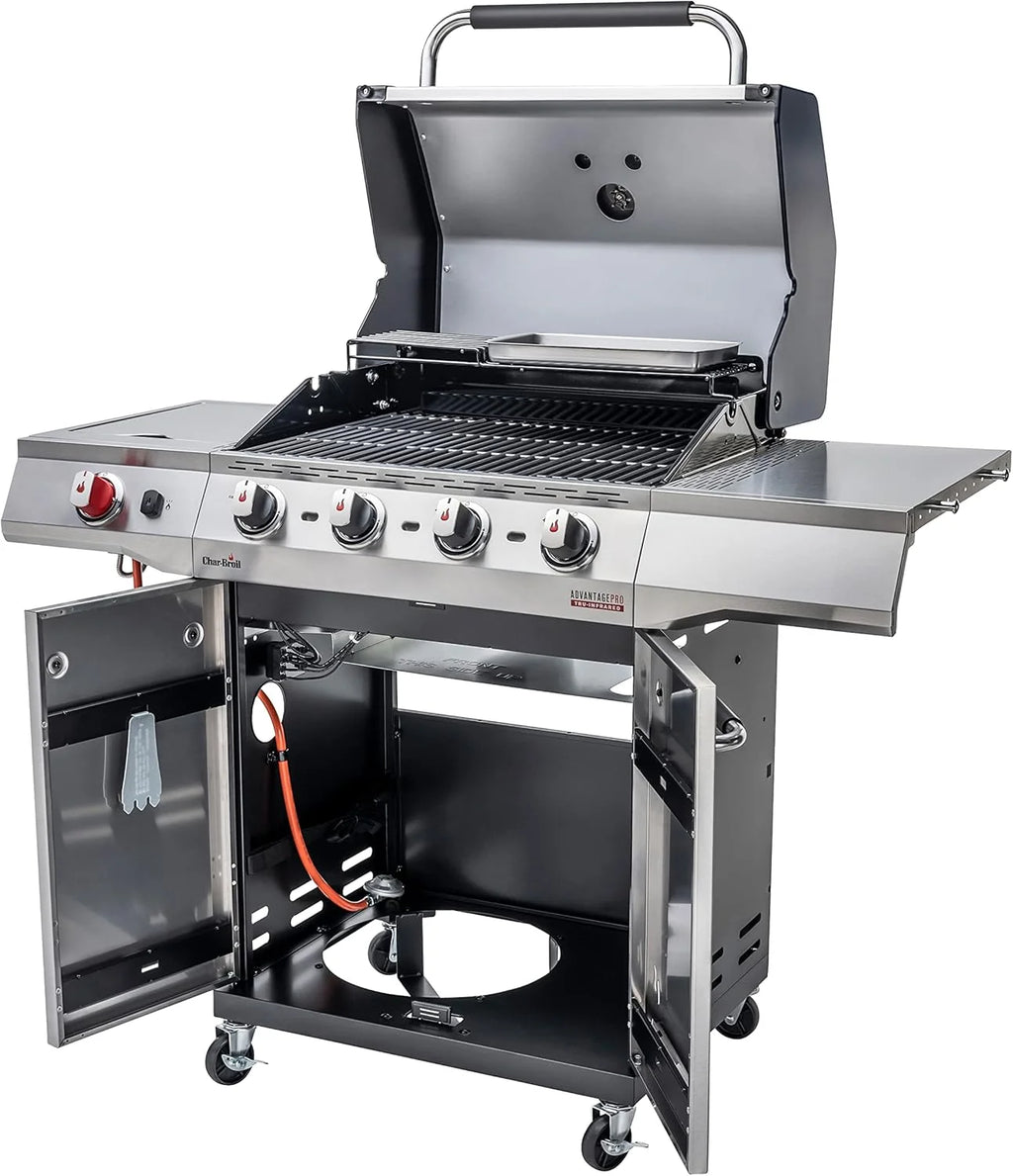 Char-Broil Grill gazowy Advantage PRO S 4 - Grill gazowy z 4 palnikami i technologią TRU-Infrared, palnik o wysokiej wydajności 900°C, ruszty żeliwne