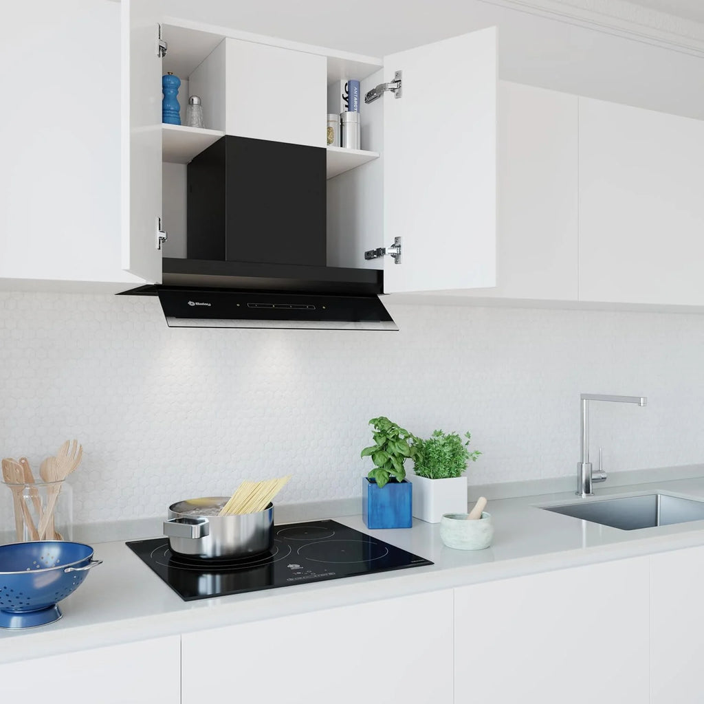 Balay – Okap Dekoracyjny Do Zabudowy, 60 cm szerokości, 4 poziomy mocy wyciągu, Instalacja Z Odprowadzeniem Powietrza lub W Trybie Recyrkulacji, Czarny, 3BD967GN