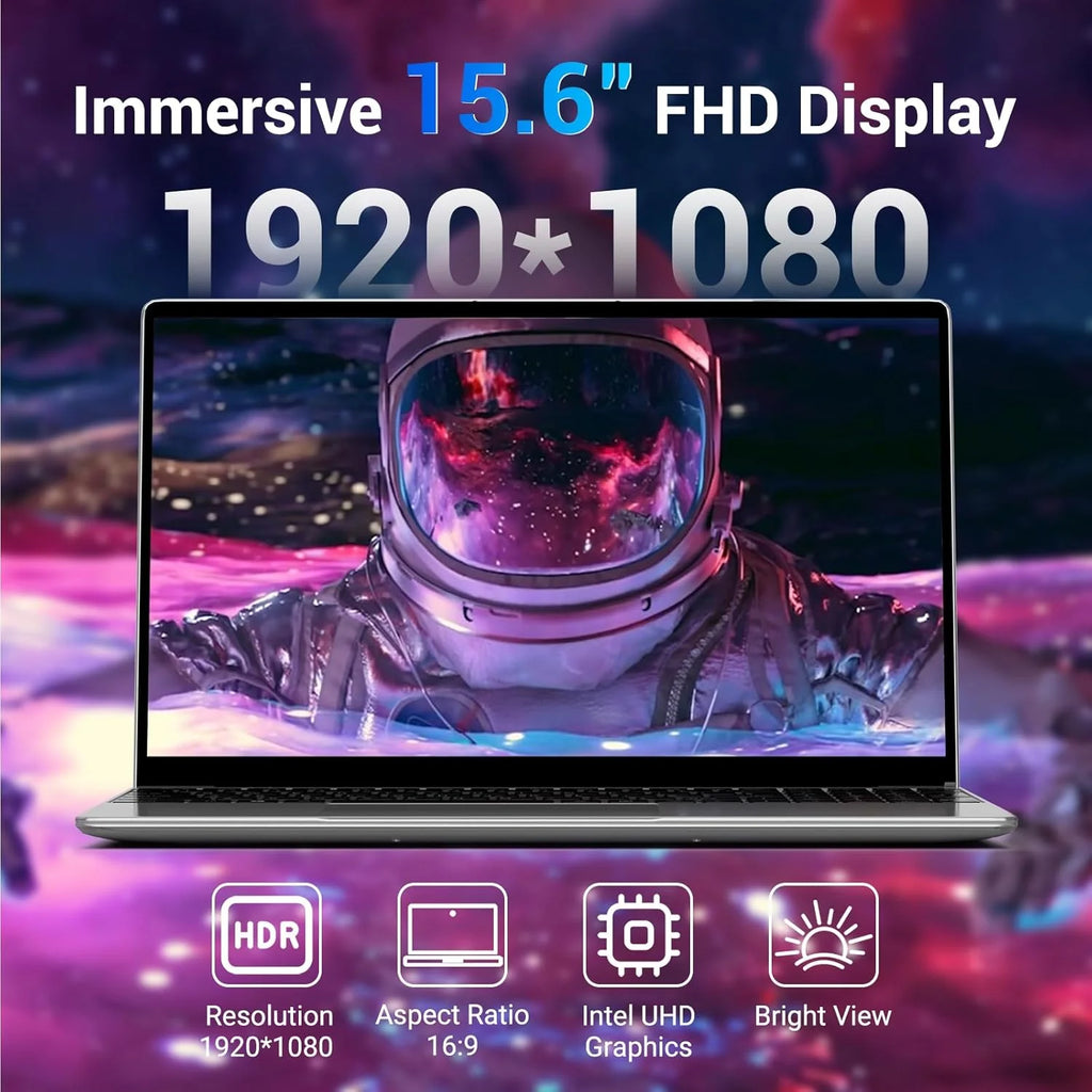 Laptop 15,6 cala, Win11, 16 GB RAM, 512 GB SSD, procesor N95 (do 3,4 GHz), laptop IPS HD 1920 x 1080 FHD, z WiFi 5, HDMI, 2*USB 3.0, Type-C, gniazdem kart TF