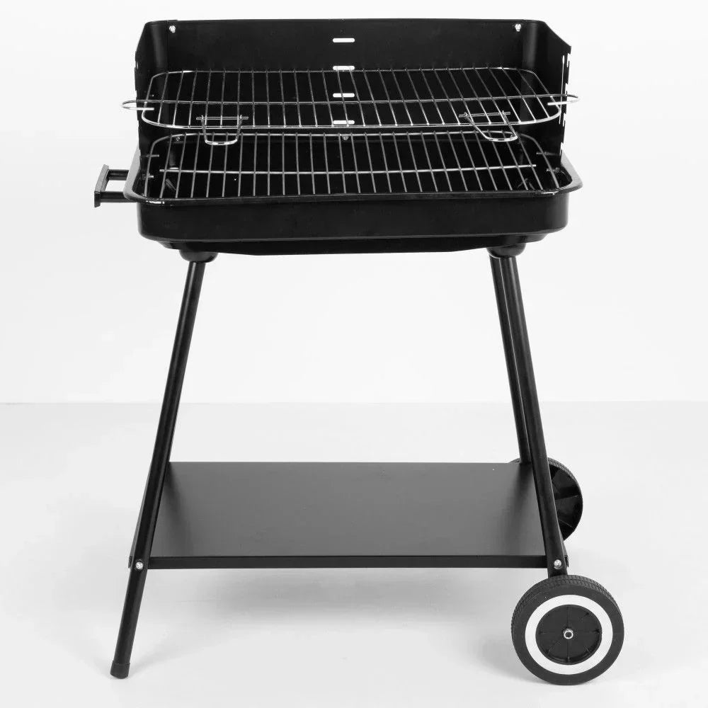 Przenośny Grill Stalowy 55x43x82 cm - Aktive. Czarny