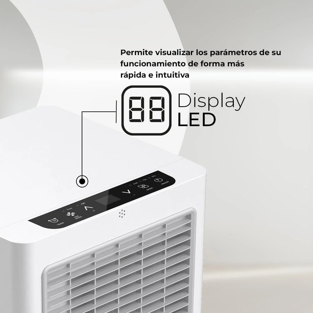 Svan Przenośny Klimatyzator, 9000 BTU. SAAP900F. Tylko chłodzenie, Dotykowy wyświetlacz LED, Timer, Pilot zdalnego sterowania, Zestaw do montażu okiennego w zestawie, Klasa energetyczna A