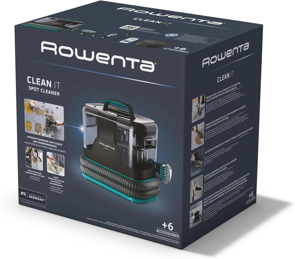 Rowenta Clean It, Odkurzacz do tapicerki, Szybkie i łatwe czyszczenie, Nadaje się do sprzątania po zwierzętach, Dywany, Wnętrza samochodów, 750W, 6 akcesoriów, IN5020F0