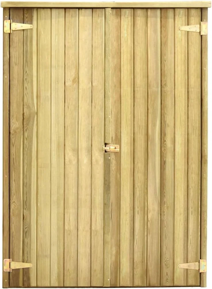 Tidyard Szopa Narzędziowa Ogrodowa Szafa z 4 Półkami Podporowymi Szopa Narzędziowa Drewutnia Szafa Zewnętrzna Drewno Sosnowe Impregnowane 123 x 50 x 171 cm