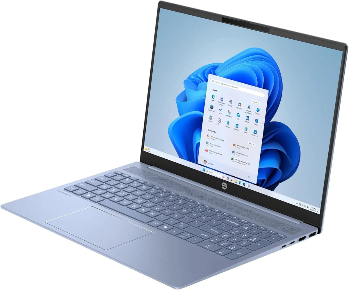 HP OmniBook 5 16″ OLED, Laptop (procesor AMD Ryzen AI 7 350, 32 GB RAM, 1 TB SSD, grafika AMD Radeon 860M, Windows 11 Home) Niebieski - Klawiatura QWERTY hiszpańska