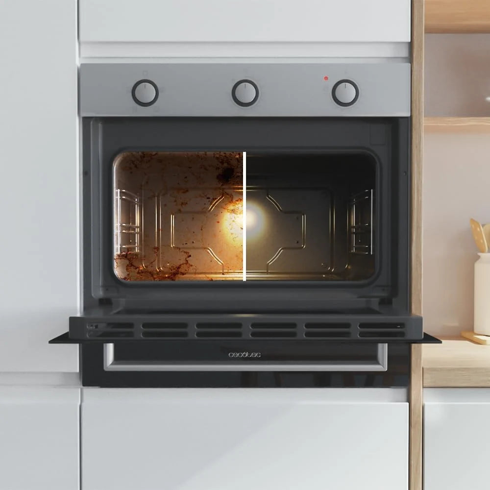 Cecotec Piekarnik do Zabudowy 45cm Wysokości Konwencjonalny Bolero Hexa C134500 Inox A. 2600W, Pojemność 56L, Niskie Zużycie Energii, 4 Funkcje, Minutnik, Czyszczenie Parowe, Gotowanie na Parze