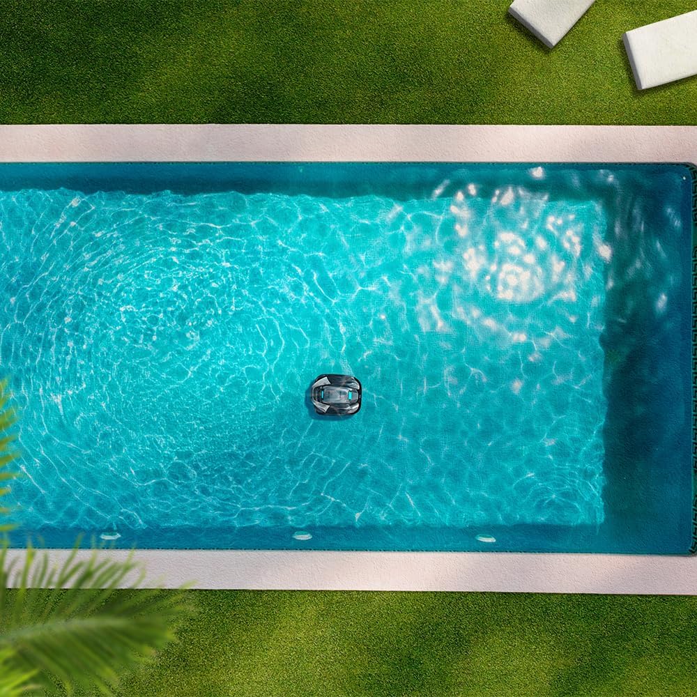 Cecotec Robot do czyszczenia basenu bezprzewodowy Conga Pooldroid 2000 FloorMaster. Czas pracy 100 min, Basen bez pochyłości, do 80m2, Maksymalna głębokość 2,5m, Pojemność 2,5L, Filtr o wysokiej wydajności