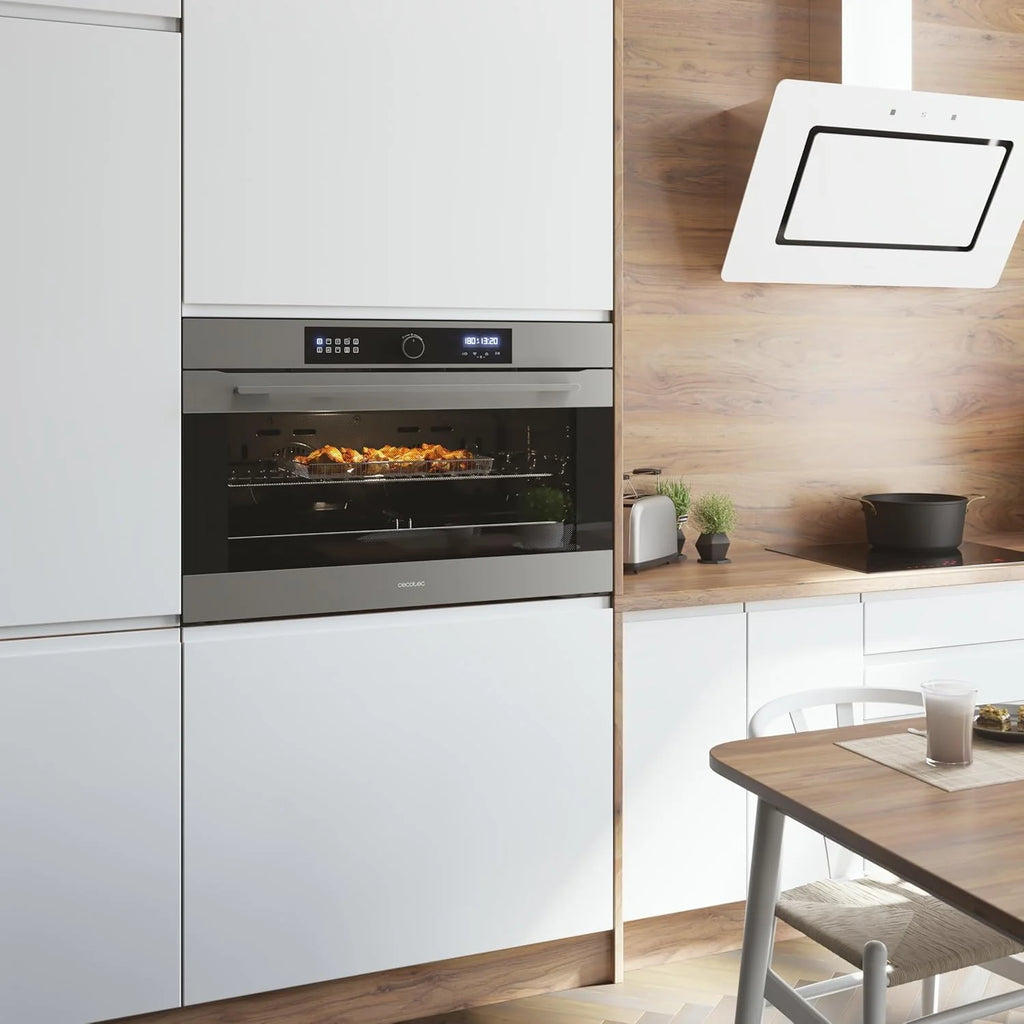 Piekarnik do zabudowy Cecotec Multifunción Bolero Hexa AF319000 Inox A 3800W, pojemność 133L, 11 funkcji z Airfryer Master, Pizza Master, Steam Assist, Steam EasyClean, 3D Cooking, Defrost